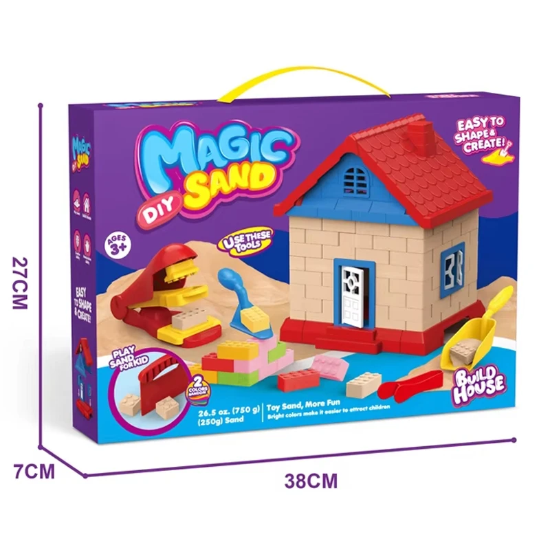 Magic Sand - Kinetic Sand Dream House skeleton Design with 13 Tools , 750 grams Non-Toxic Sands Sands –Ages 3+